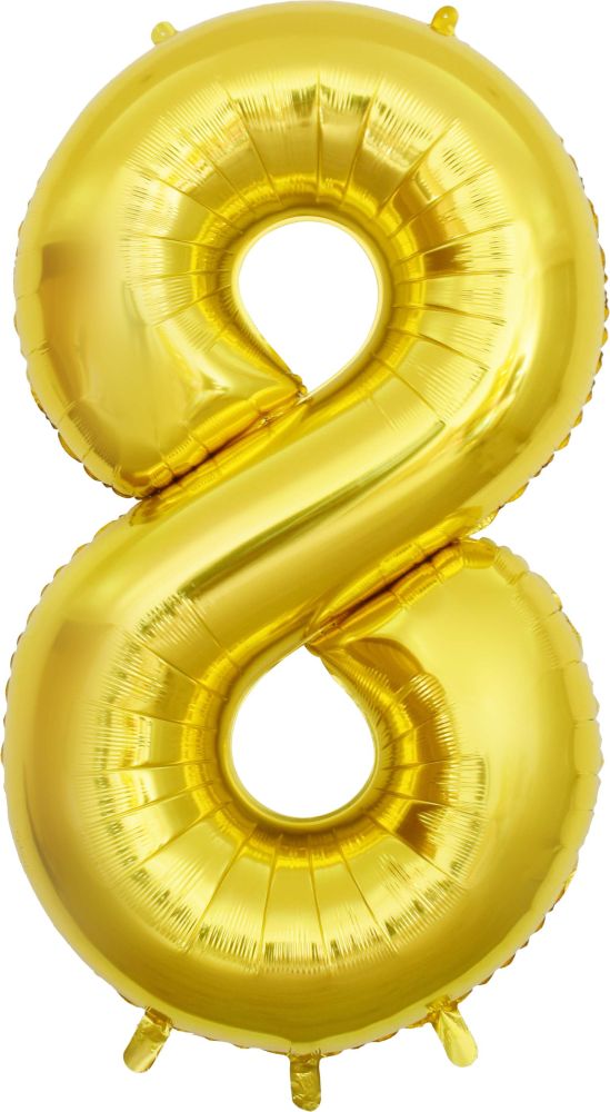 53" Gold Number 8 Balloon