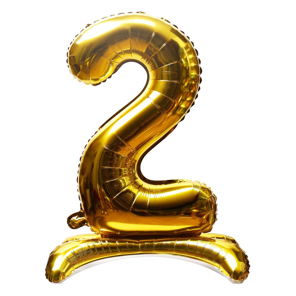 16" Stand Up Gold Number 2 Balloon