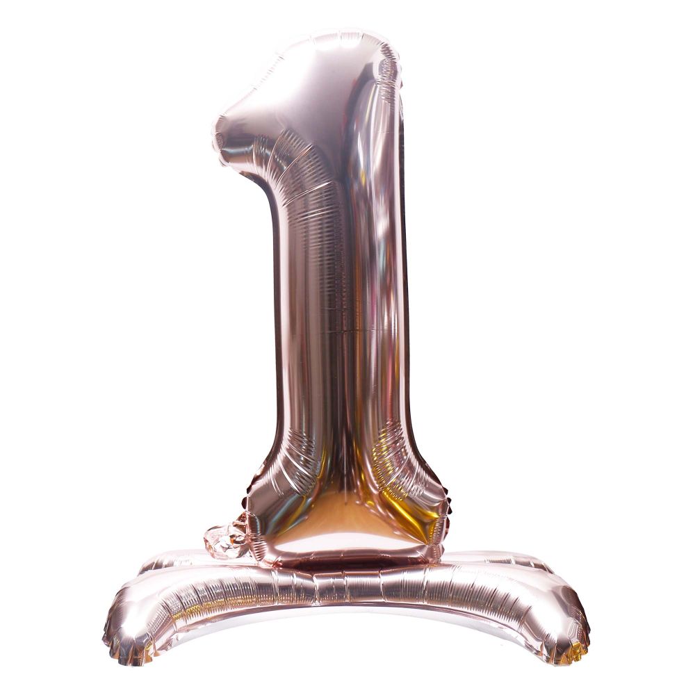 32" Stand Up Rose Gold Number 1 Balloon
