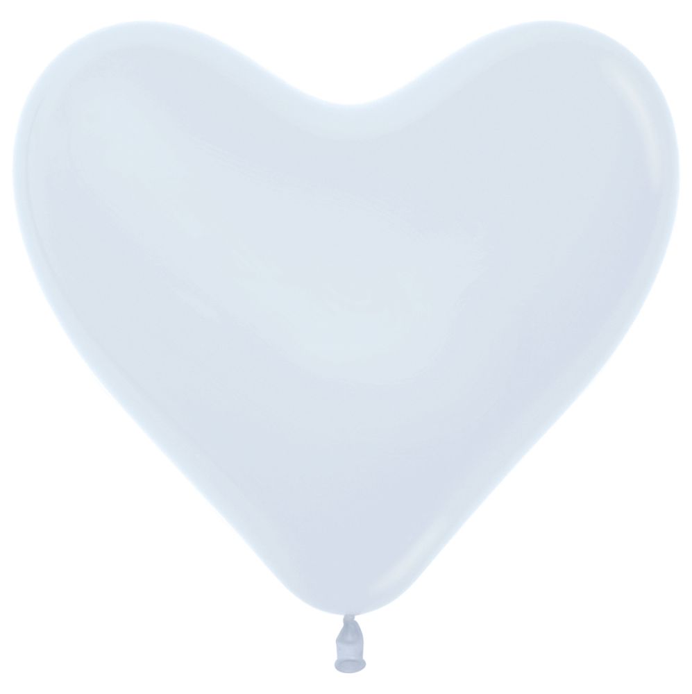 12" Fashion White Heart (50pcs) Sempertex Balloons
