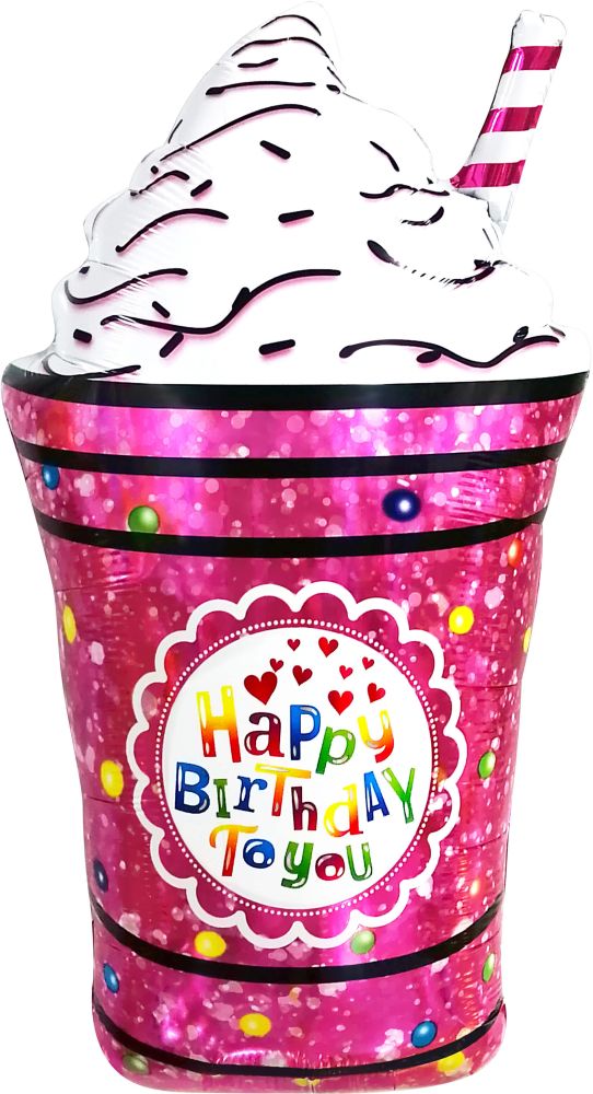31" Happy Birthday to You Milkshake Balloon