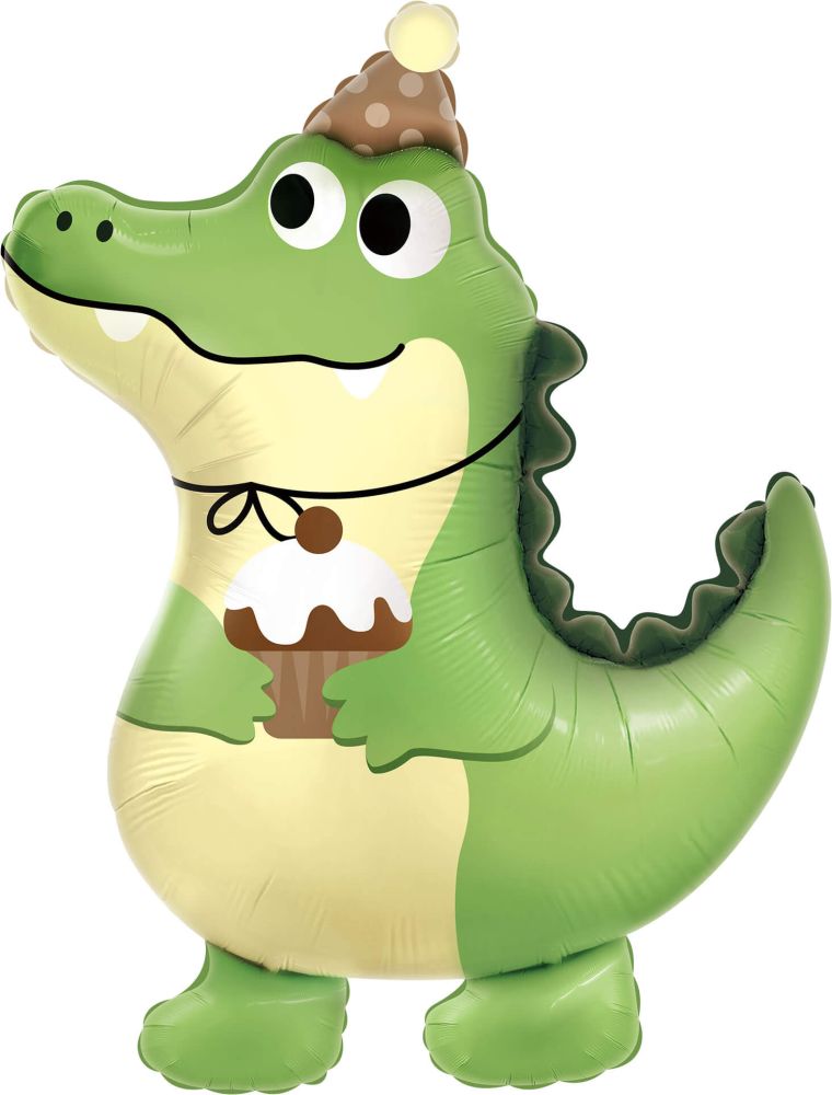 30" Funny Green Dinosaur Balloon