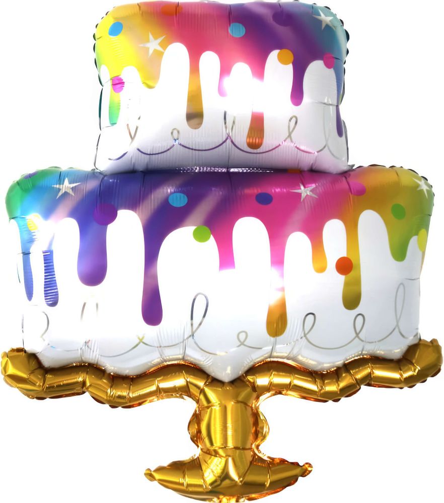 42" Rainbow Drip Cake Balloon Balloon