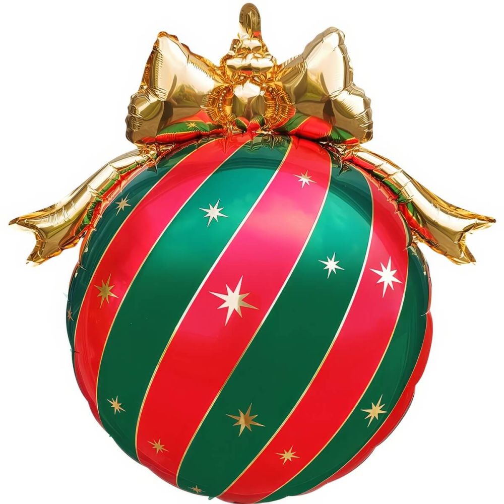 28" Red and Green Ornament Balloon