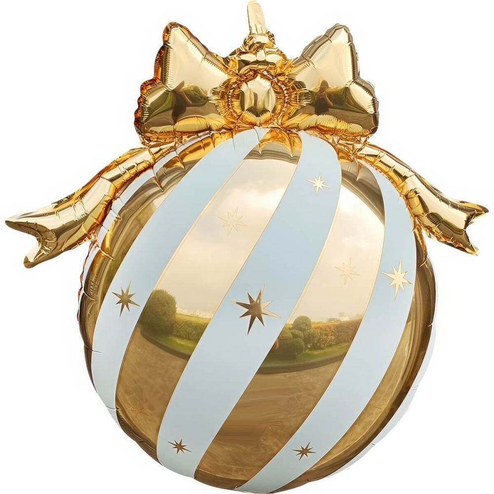 28" Gold and White Ornament Balloon