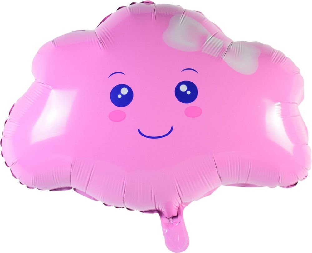 18" Pink Smiley Face Cloud Balloon