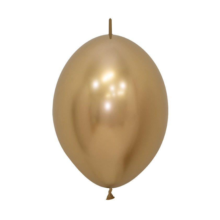 06" Reflex Gold Link-O-Loons (50pcs) Sempertex Balloons