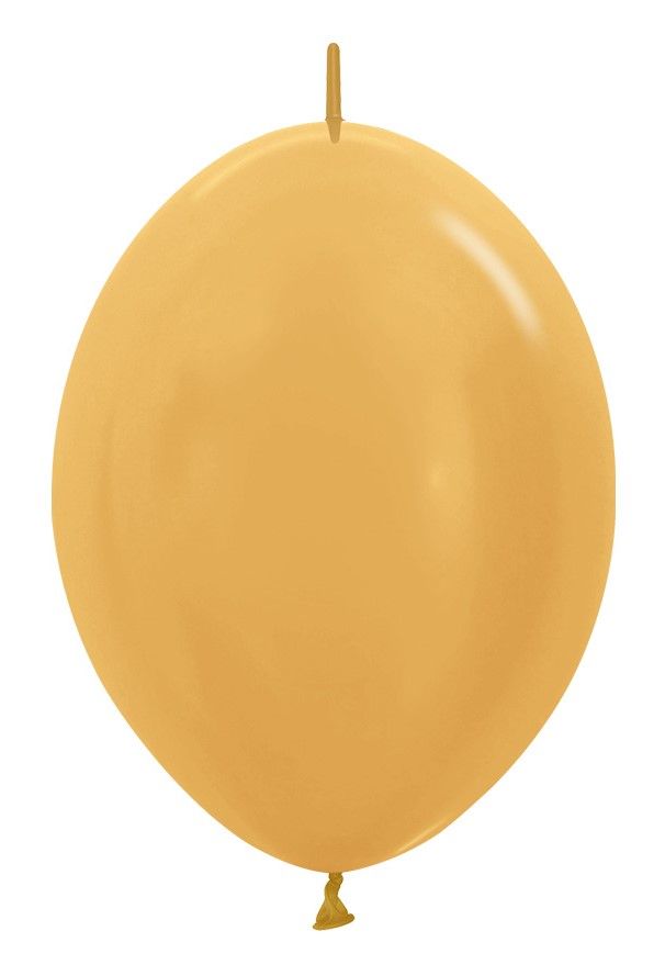 06" Metallic Gold Link-O-Loons (50pcs) Sempertex Balloons