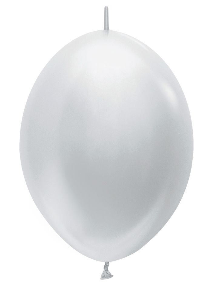 12" Satin Silver Link-O-Loons (25pcs) Sempertex Balloons
