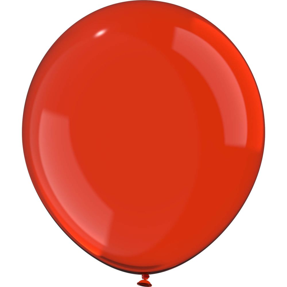 12" Clear Cherry Red (50pcs) Luma Balloons