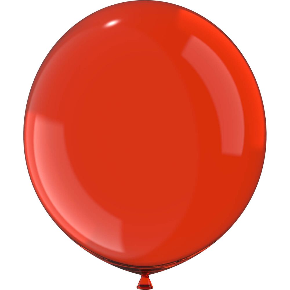 24" Clear Cherry Red (5pcs) Luma Balloons