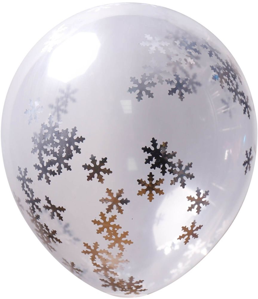 12" Clear Snowflake Confetti Silver (50pcs)