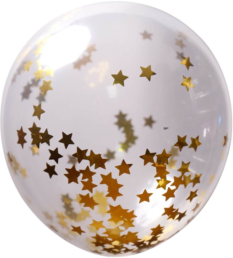 12" Clear Star Confetti Gold (50pcs)