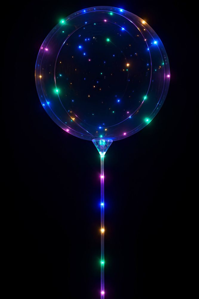 18" Bobo LED Multicolor Lights with Stick (3 meters) Balloon
