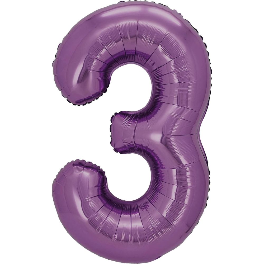 34" Lilac Number 3 Balloon