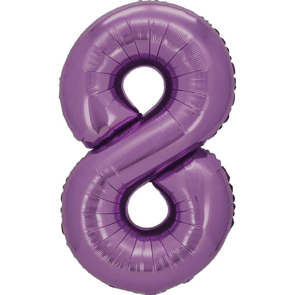 34" Lilac Number 8 Balloon