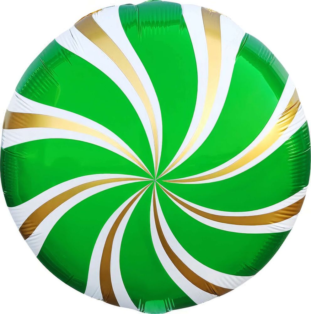 18" Candy Swirl Green Peppermint Balloon