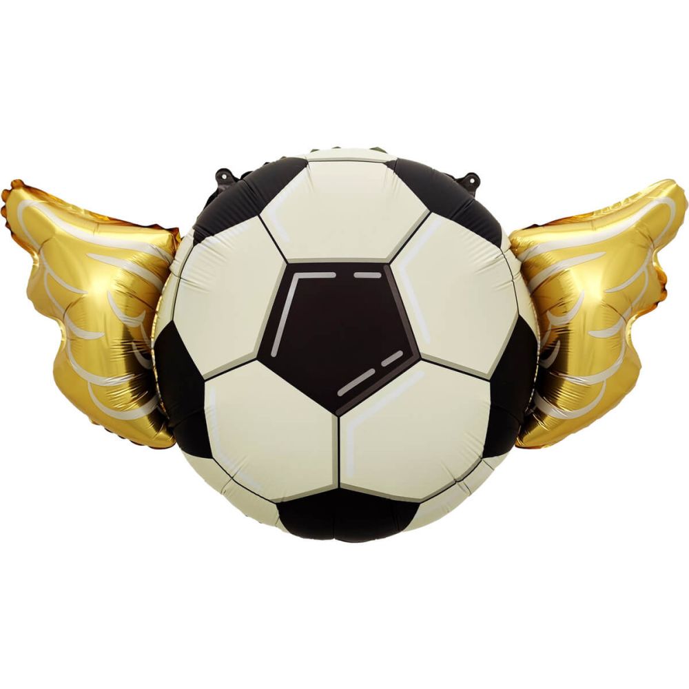 20" Soccer Ball With Golden Wings Balloon