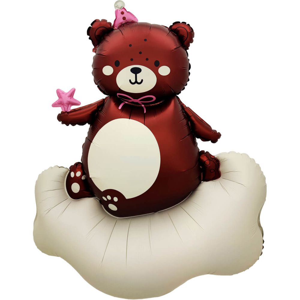 48" Teddy Bear on a Cloud Pink Balloon