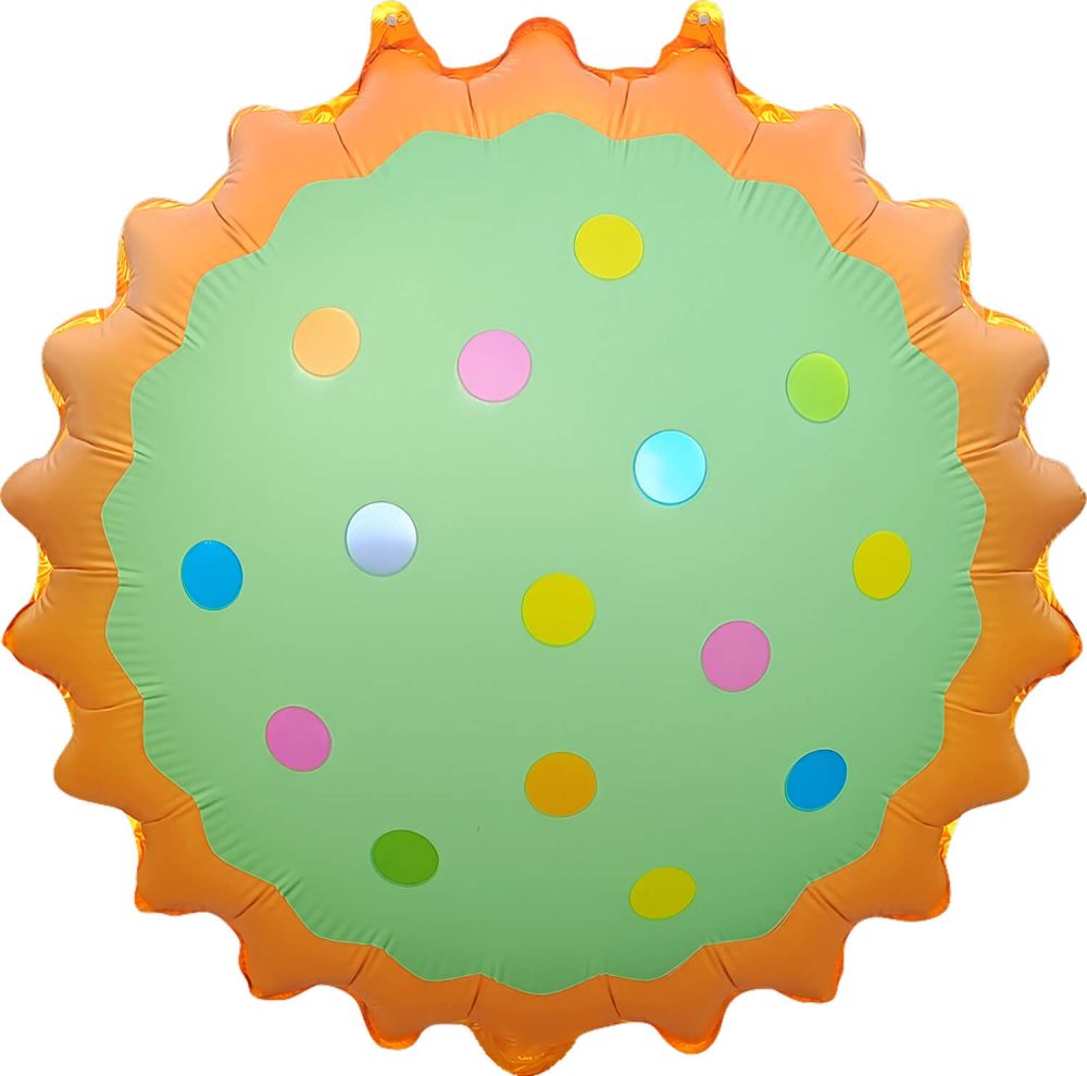 18" Sun Green with Polka Dots Balloon