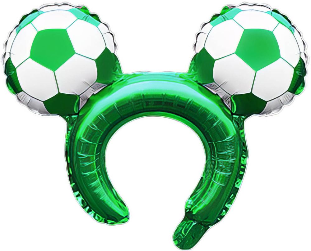 16" Soccer Ball Green Mouse Ears Balloon