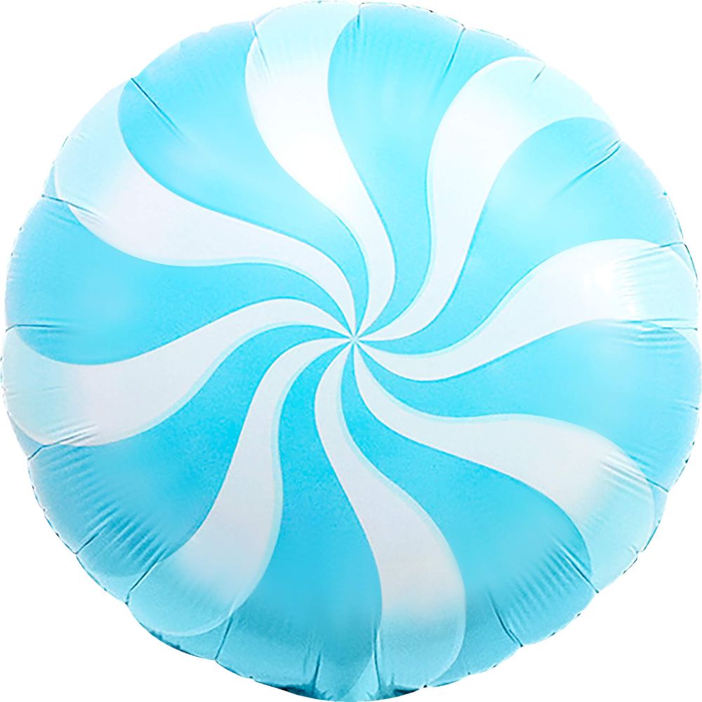 18" Candy Swirl Baby Blue Balloon