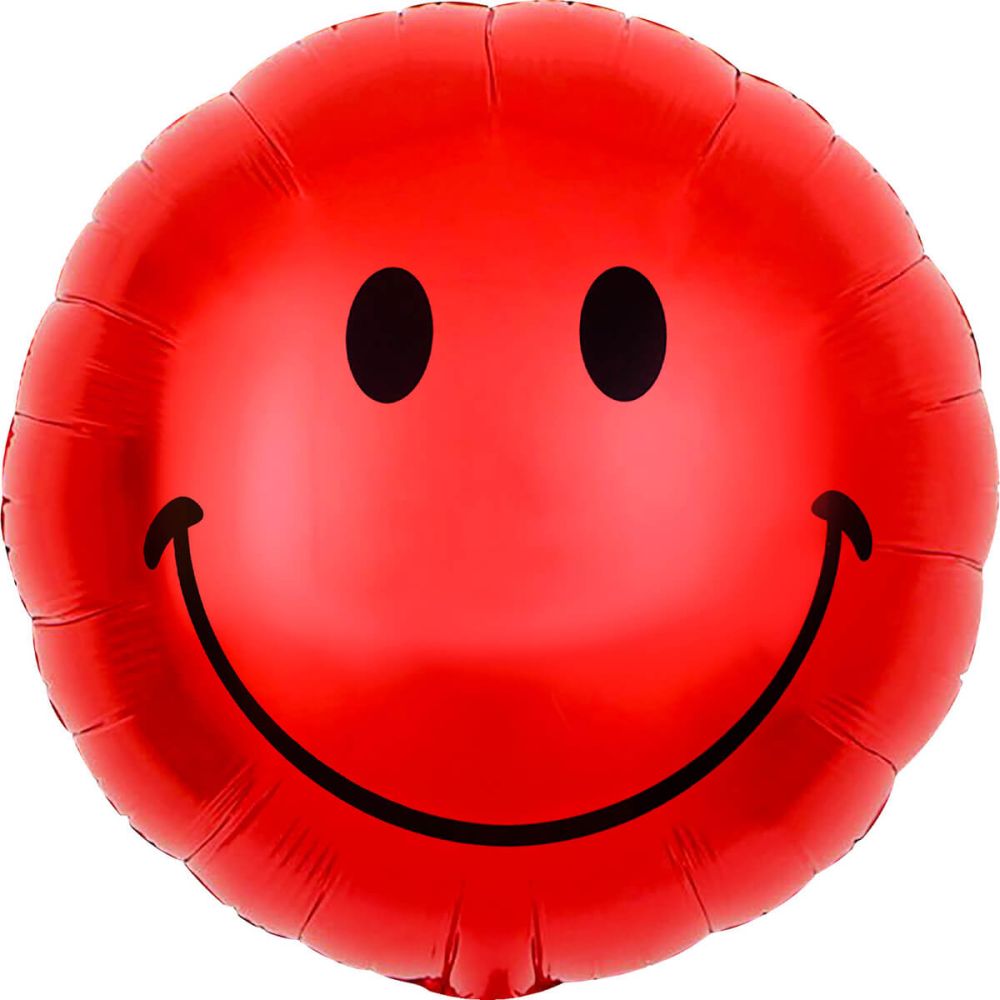 18" Smiley Face Red Balloon