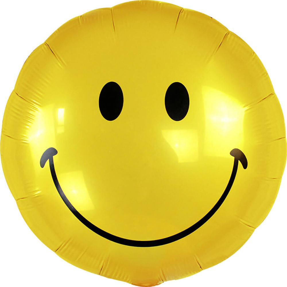 18" Smiley Face Yellow Balloon