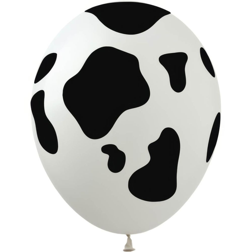 12" Cow Print White (50pcs) Balloons