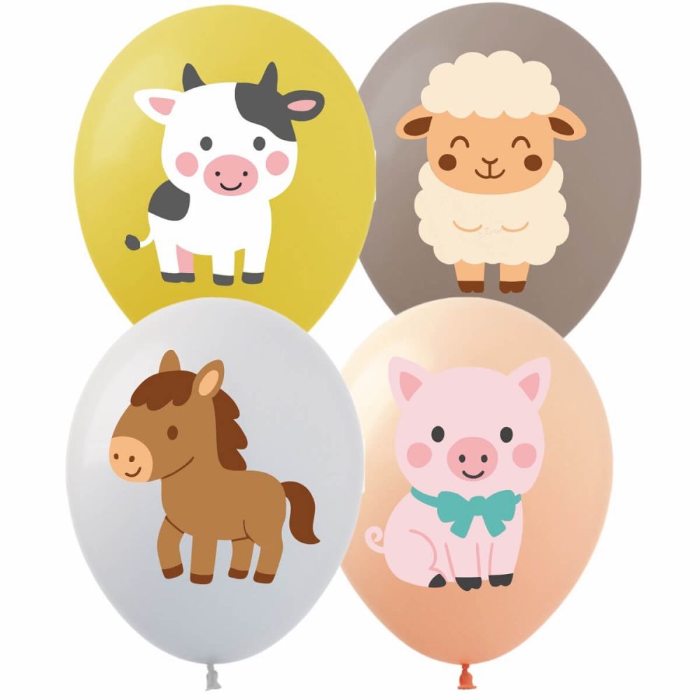 12" Farm Animals (50pcs) Balloons