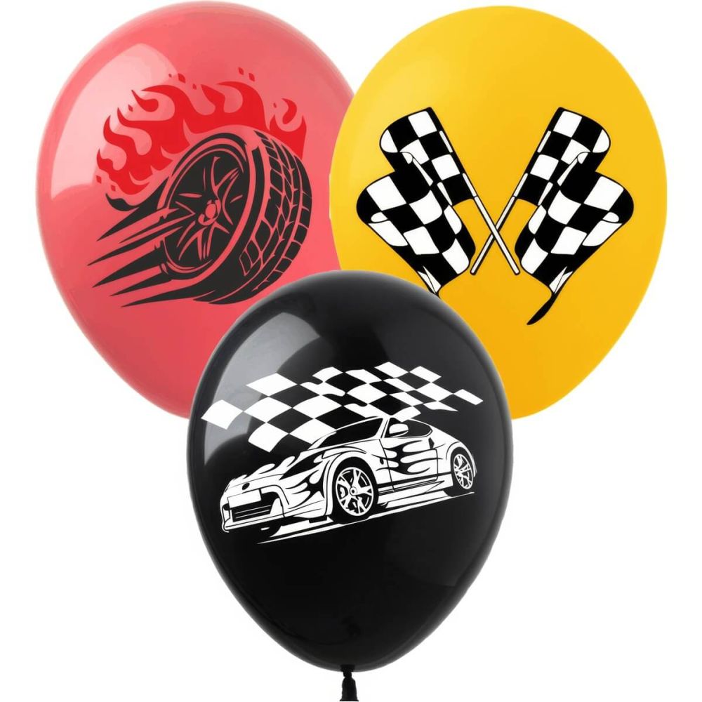 12" Racing Assortment (50pcs) Balloons