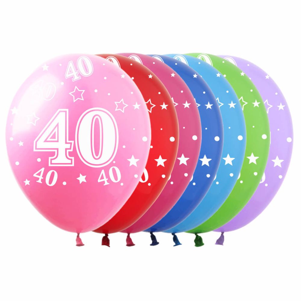 12" Number 40 Assortment (50pcs) Balloons