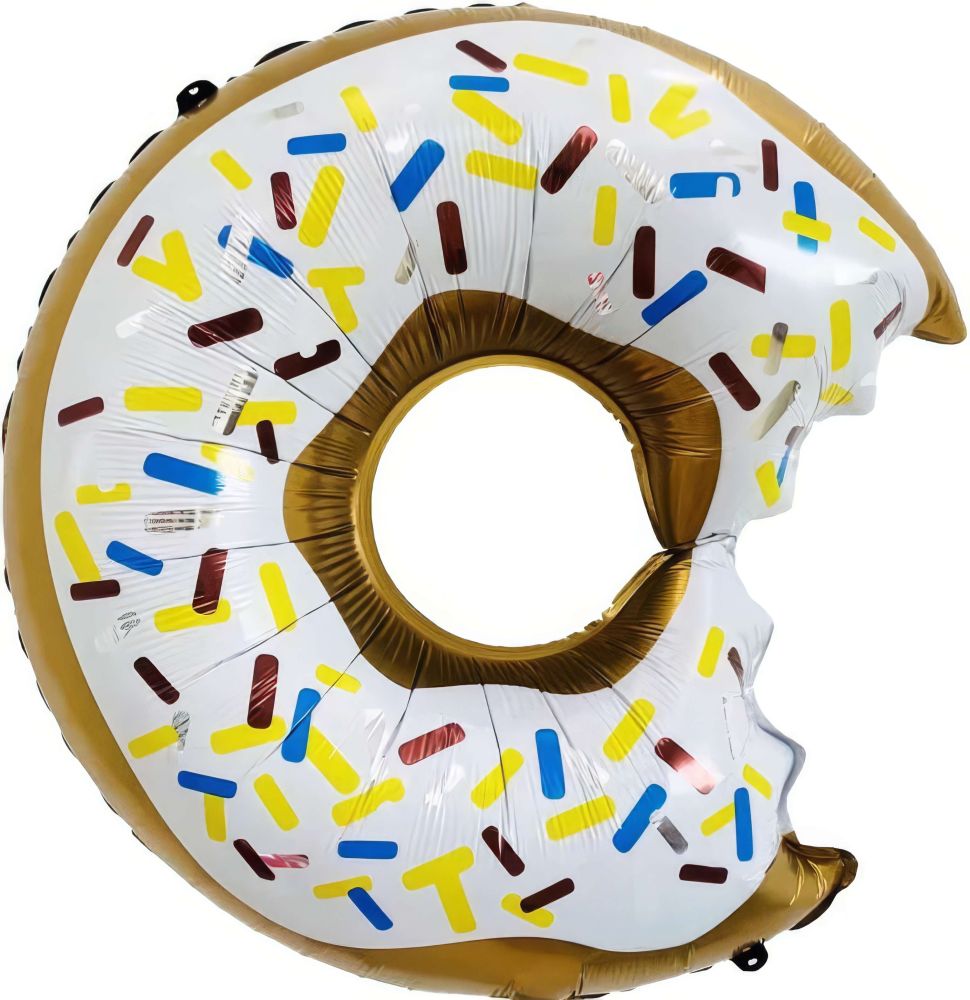 18" Donut White Icing and Sprinkles Balloon