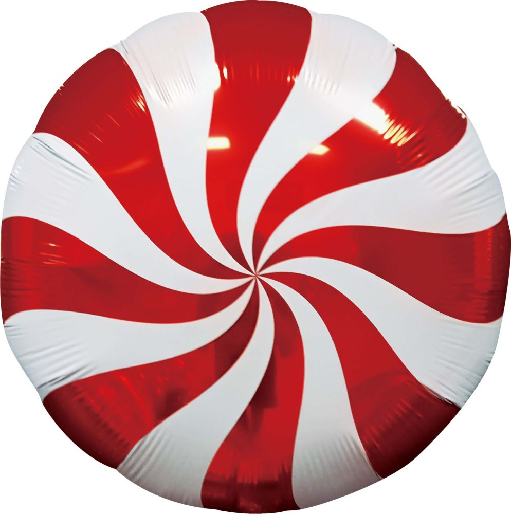 18" Candy Swirl Cherry Red Balloon