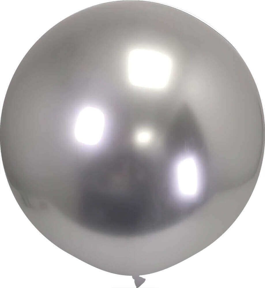 36" Polished Silver (2pcs) ProLatex Balloons