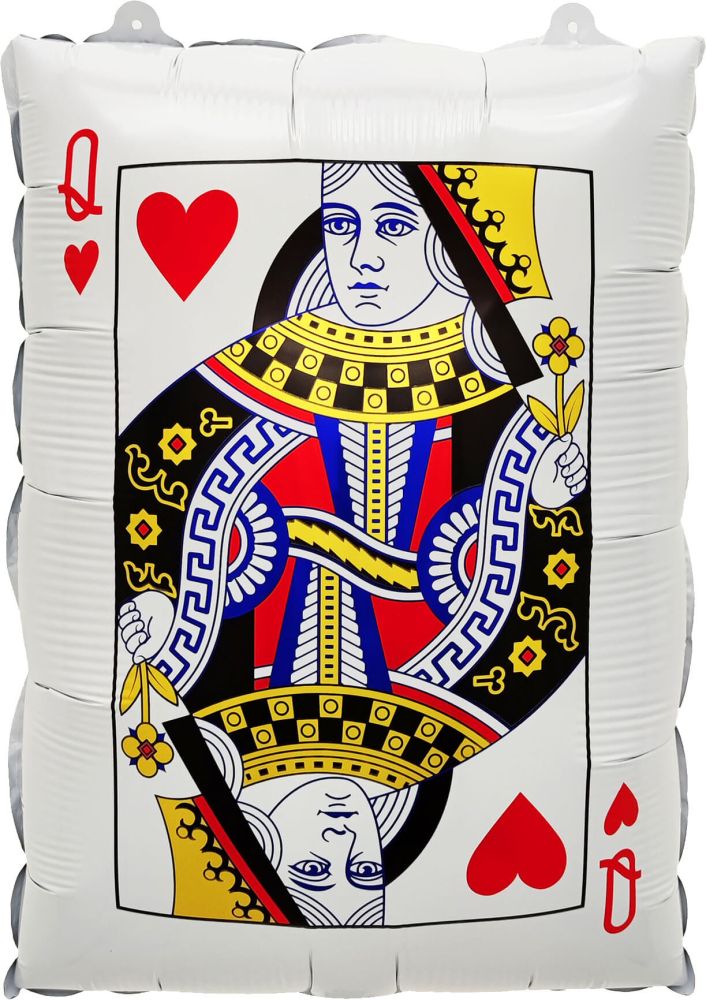22" Queen of Hears Casino Card Balloon