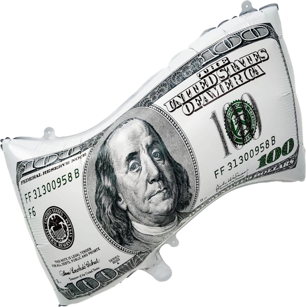 26" 100 Dollar and 1 Dollar Bill Balloon