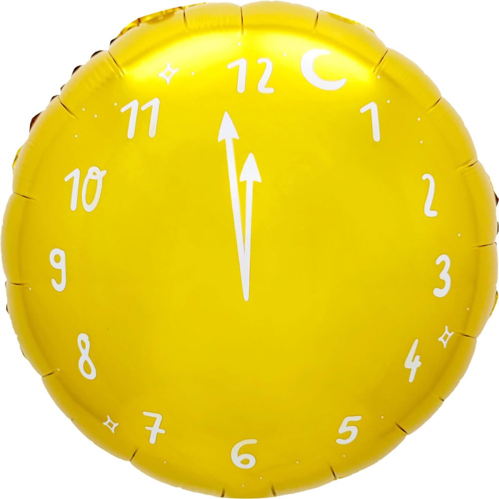18" Analog Clock Yellow Balloon