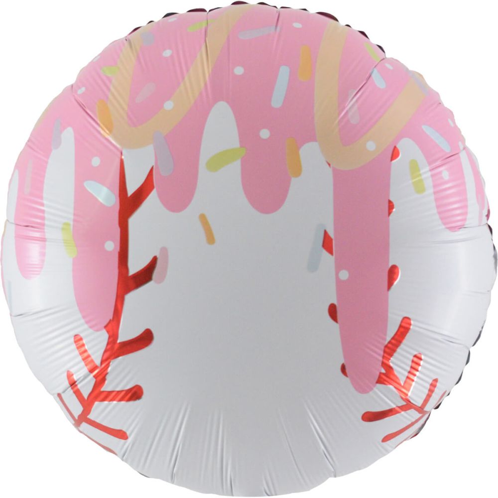 24" Pink Ice Cream Baseball Balloon
