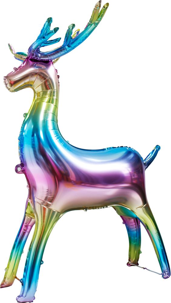 64" Standing Reindeer Rainbow Balloon