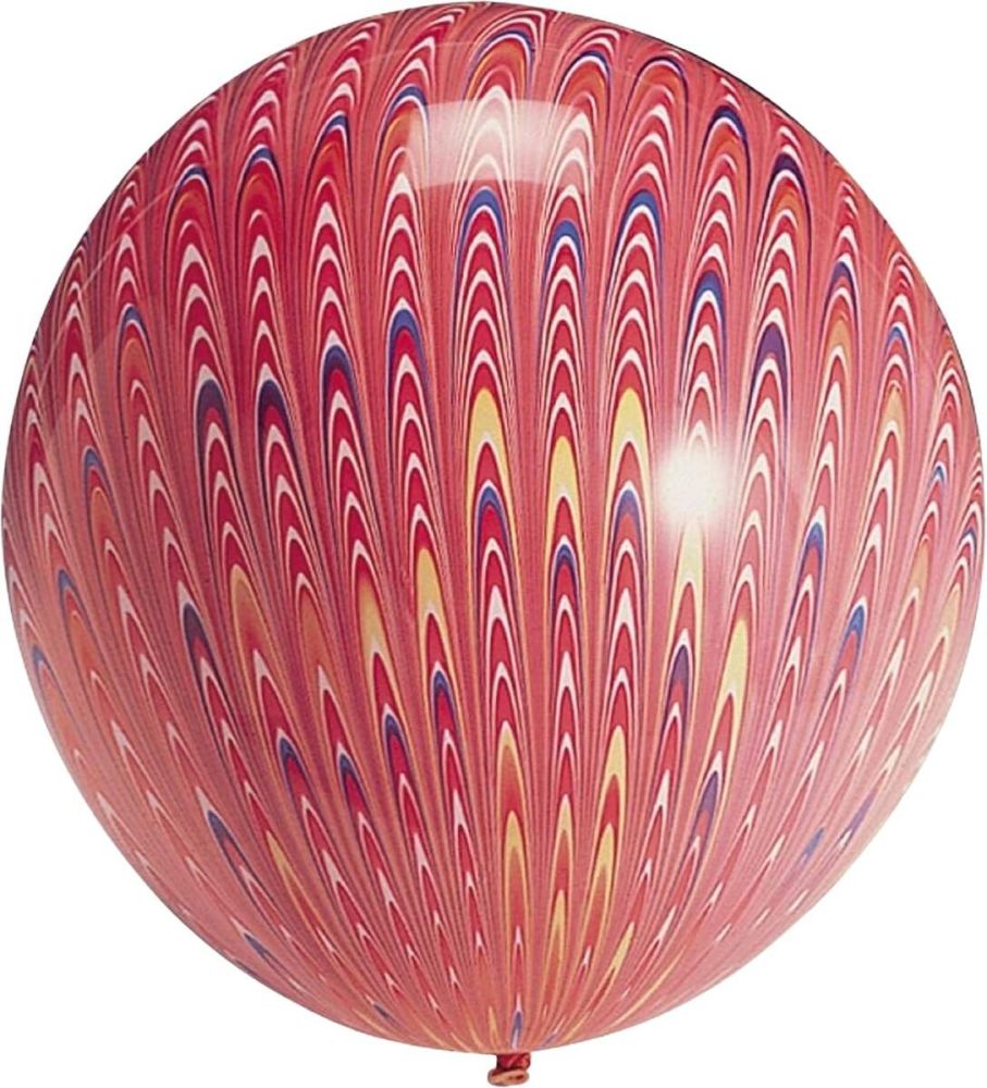 18" Agate Peacock Red (10pcs) Latex Balloons
