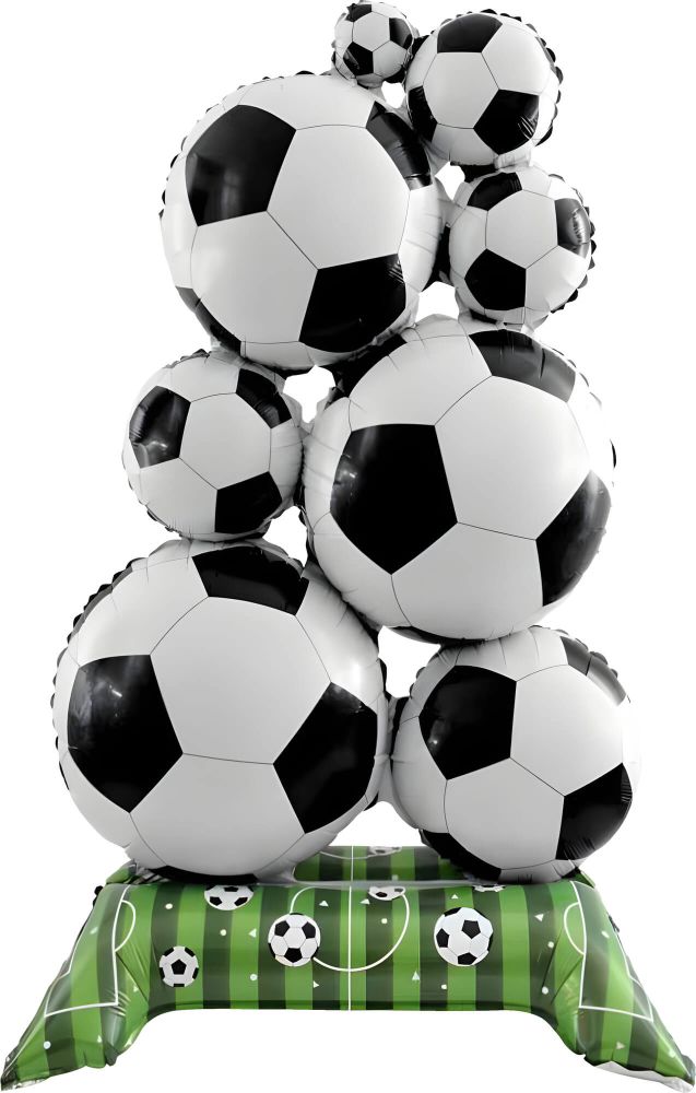 59" Standing Stack of Soccer Balls Balloon