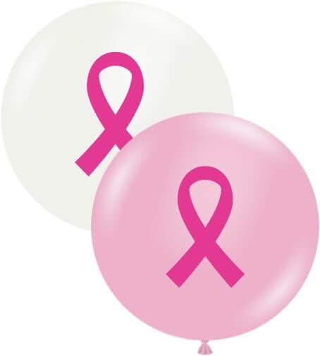 17" Breast Cancer Awareness Pink and White (25pcs) Balloons