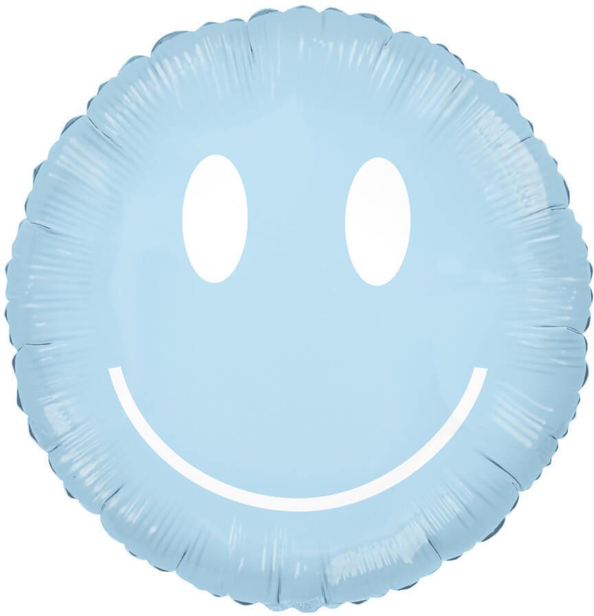 30" Friendly Smile Blue Balloon