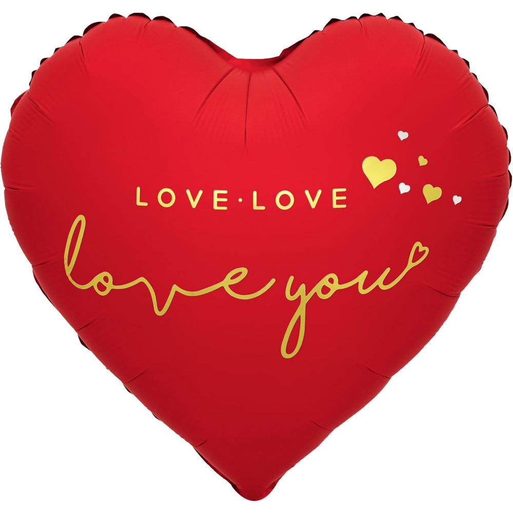18" Love Love Love You Red Heart Balloon
