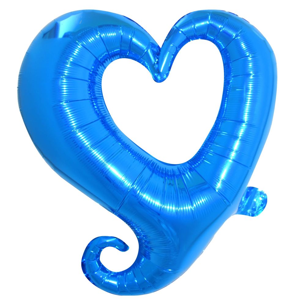 16" Classy Heart Blue Balloon