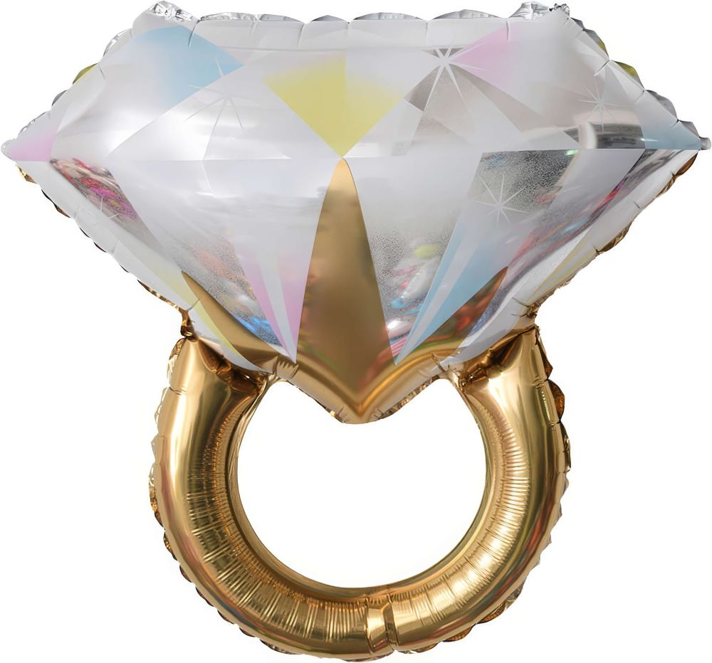 26" Diamond Wedding Ring Gold Balloon