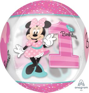 Orbz Minnie 1st Birthday Balloon