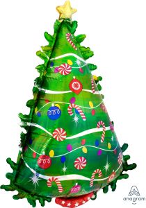 SuperShape Iridescent Green Christmas Tree Balloon