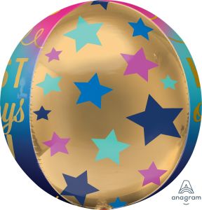 Orbz Birthday Stars and Gold Balloon